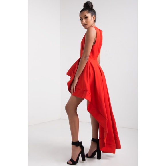 Akira Too Good to Be True Red Hi Lo Top Dress - Picture 1 of 5